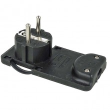 2x Spina volante elettrica schuko ultra piatta 2p+t tedesco nero 16A salvaspazio