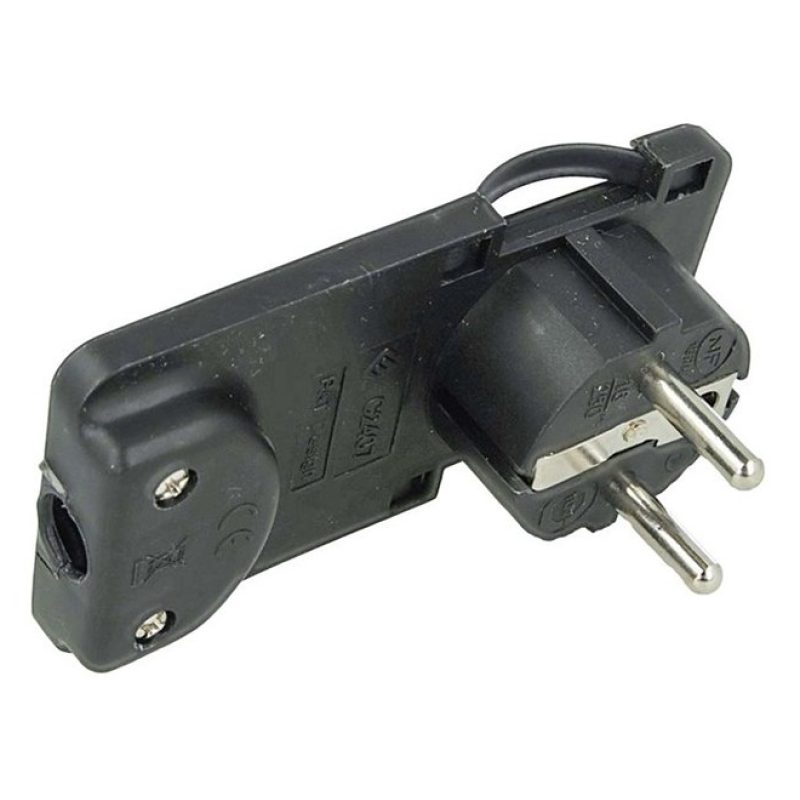 2x Spina volante elettrica schuko ultra piatta 2p+t tedesco nero 16...