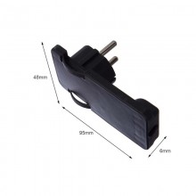 2x Spina volante elettrica schuko ultra piatta 2p+t tedesco nero 16A salvaspazio