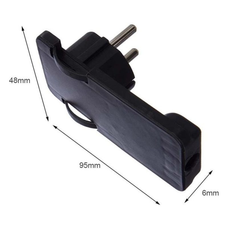 2x Spina volante elettrica schuko ultra piatta 2p+t tedesco nero 16...