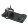 2x Spina volante elettrica schuko ultra piatta 2p+t tedesco nero 16...