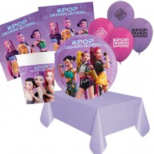 Kit addobbi festa K-pop Demon Hunter x24 Persone piatti bicchieri tovaglia party