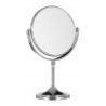 Specchio girevole 360° due lati piedistallo base alluminio trucco cosmetica