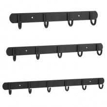 Appendiabiti a Parete Ganci Attaccapanni da Muro parete Nero 3 misure in acciaio
