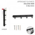 Appendiabiti a Parete Ganci Attaccapanni da Muro parete Nero 3 misure in acciaio