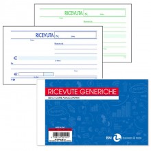 50 blocchi Ricevuta Generica Documenti Ricevute Generiche 50 moduli Doppia Copia