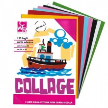 Album carta colorata per collage 60 Fogli Colori vari 24X34cm 80gr/mq cartoleria