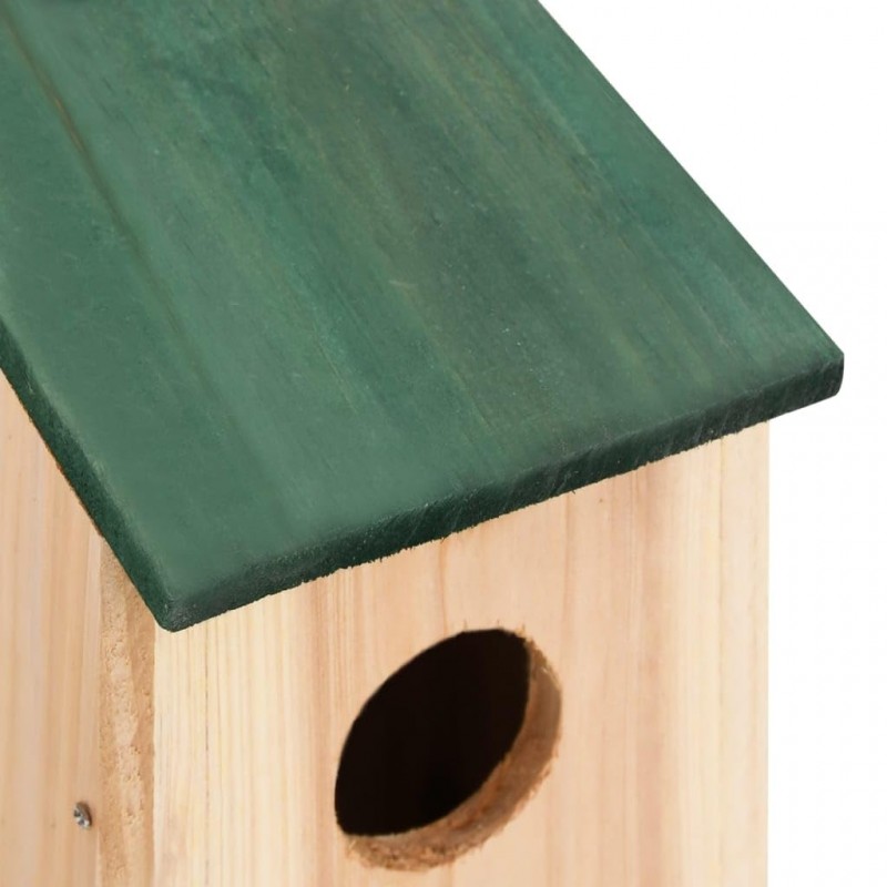 Casetta per uccelli legno naturale tetto verde voliera casa uccelli...