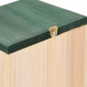 Casetta per uccelli legno naturale tetto verde voliera casa uccellini 18x16x27cm