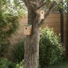 Casetta per uccelli legno naturale tetto verde voliera casa uccelli...