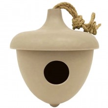 Casetta per uccelli a forma di ghianda bianca 16x8.7 cm voliera casa uccellini 