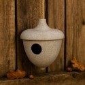 Casetta per uccelli a forma di ghianda bianca 16x8.7 cm voliera casa uccellini 