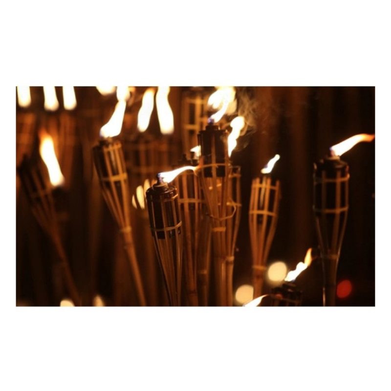 EverTop Torcia Fiaccole da esterno ad olio in bamboo 60 cm da giard...