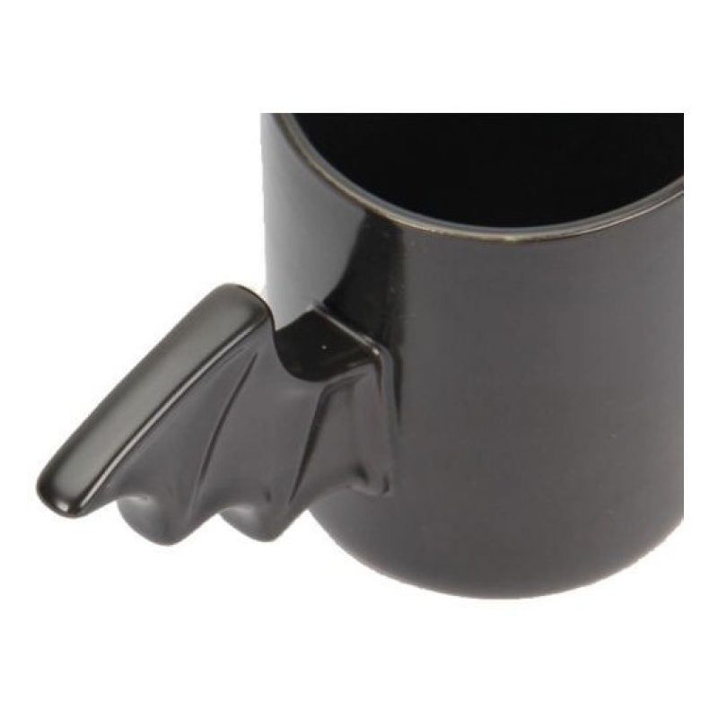 Tazza alata pipistrello bat mug colazione manici ali pipistrelli nera ceramica