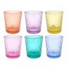 Set 6 bicchieri vetro colorato moderni acqua vino casa ristorante t...