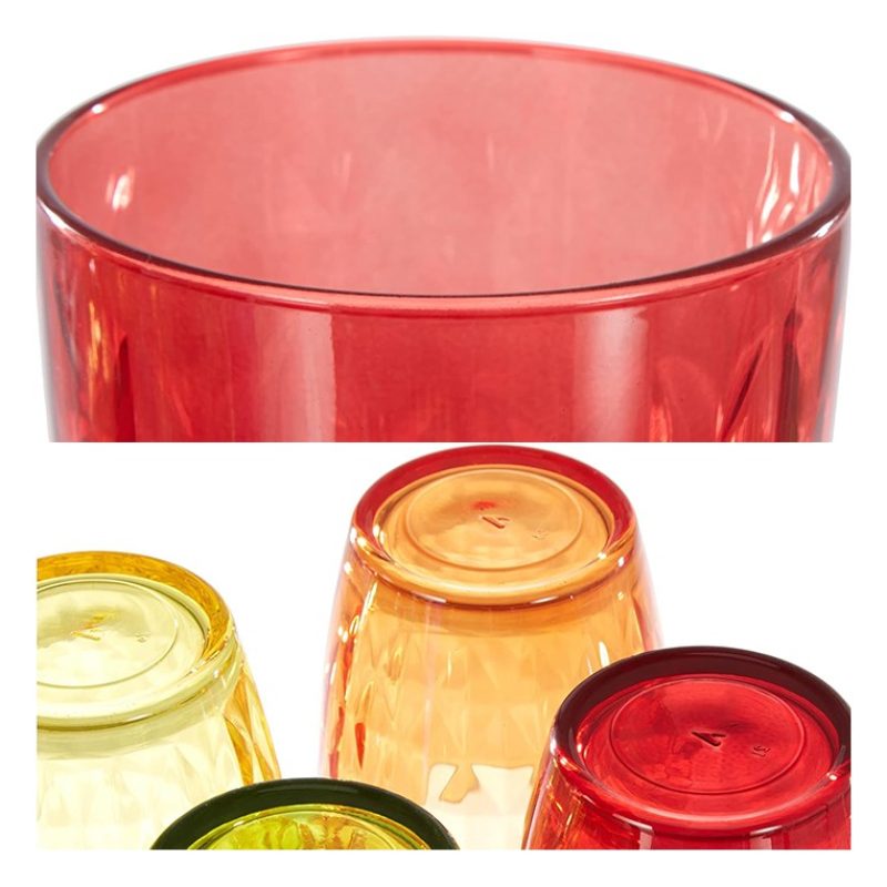 Set 6 bicchieri vetro colorato moderni acqua vino casa ristorante t...