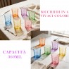 Set 6 bicchieri vetro colorato moderni acqua vino casa ristorante t...