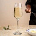 Set di 6 bicchieri flute calici in vetro trasparente da 23 cl champagne spumante