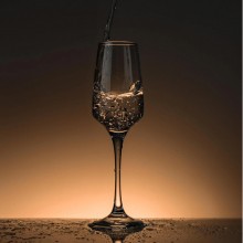 Set di 6 bicchieri flute calici in vetro trasparente da 23 cl champagne spumante