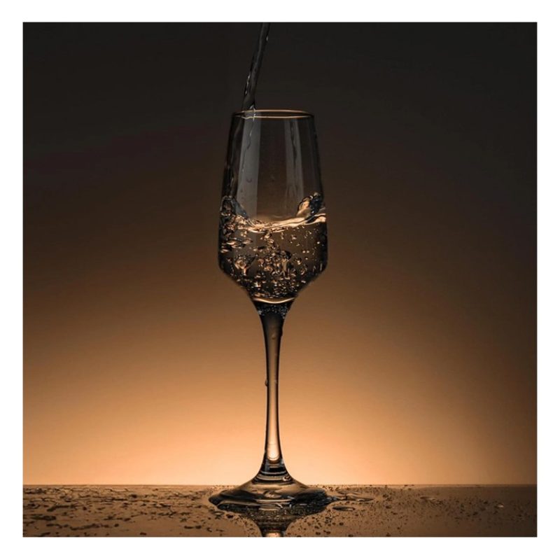 Set di 6 bicchieri flute calici in vetro trasparente da 23 cl champ...