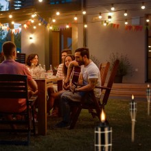 Torcia Fiaccole da esterno ad olio in bamboo 120 cm da giardino bambù 5 pezzi