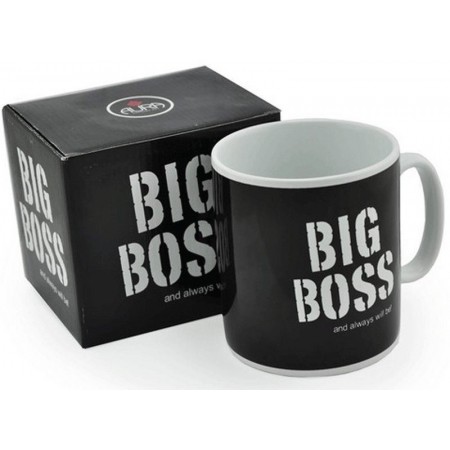 Tazza gigante big boss mug colazione caffè americano nera ceramica grande capo