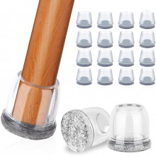 16 Protezioni per Gambe Di Sedie gommini con Feltro Pavimenti antiscivolo 22mm