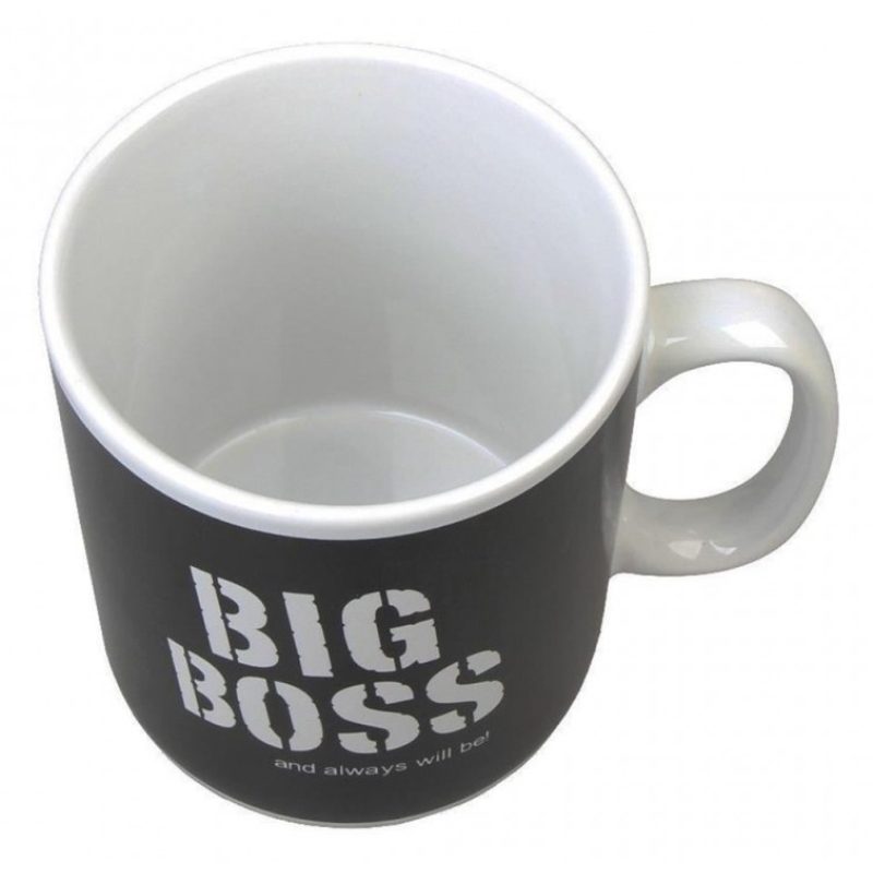 Tazza gigante big boss mug colazione caffè americano nera ceramica grande capo