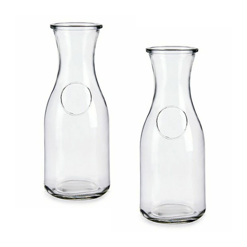 2x Caraffa in Vetro Brocca set bottiglia Vino acqua Mescita mezzo litro 0,5 lt