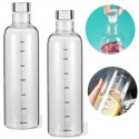 2 Bottiglie in vetro acqua borraccia tappo chiusura ermetica riutilizzabili 50cl