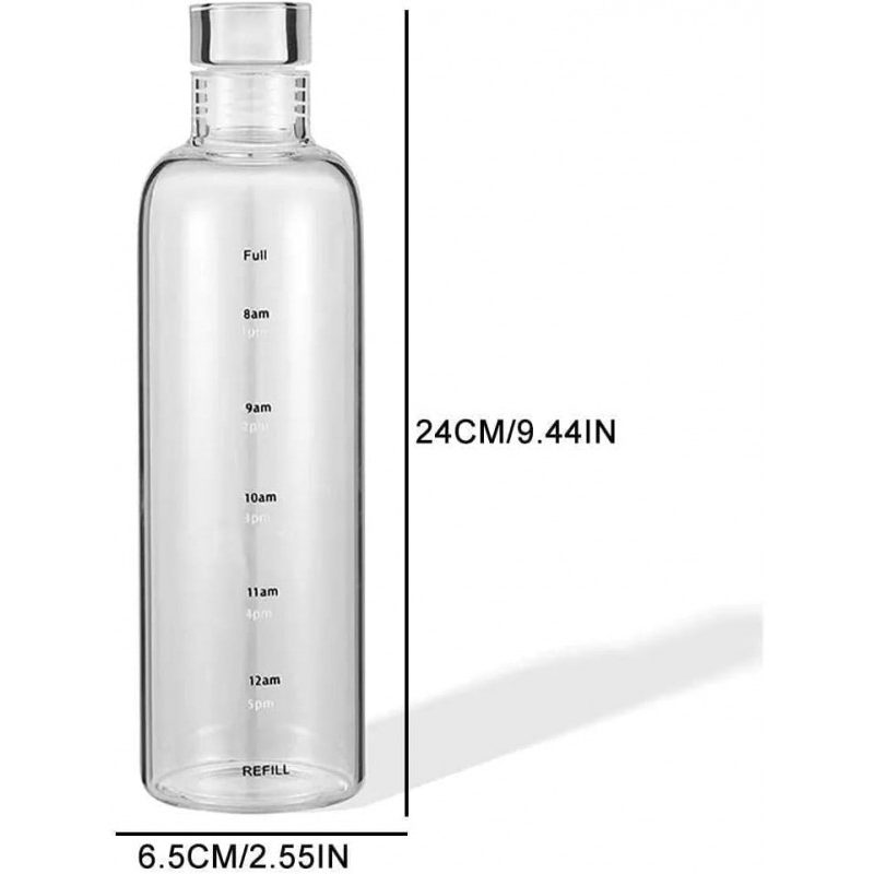 2 Bottiglie in vetro acqua borraccia tappo chiusura ermetica riutil...