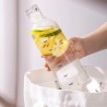 2 Bottiglie in vetro acqua borraccia tappo chiusura ermetica riutil...