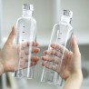 2 Bottiglie in vetro acqua borraccia tappo chiusura ermetica riutil...