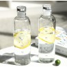 2 Bottiglie in vetro acqua borraccia tappo chiusura ermetica riutil...