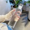2 Bottiglie in vetro acqua borraccia tappo chiusura ermetica riutil...