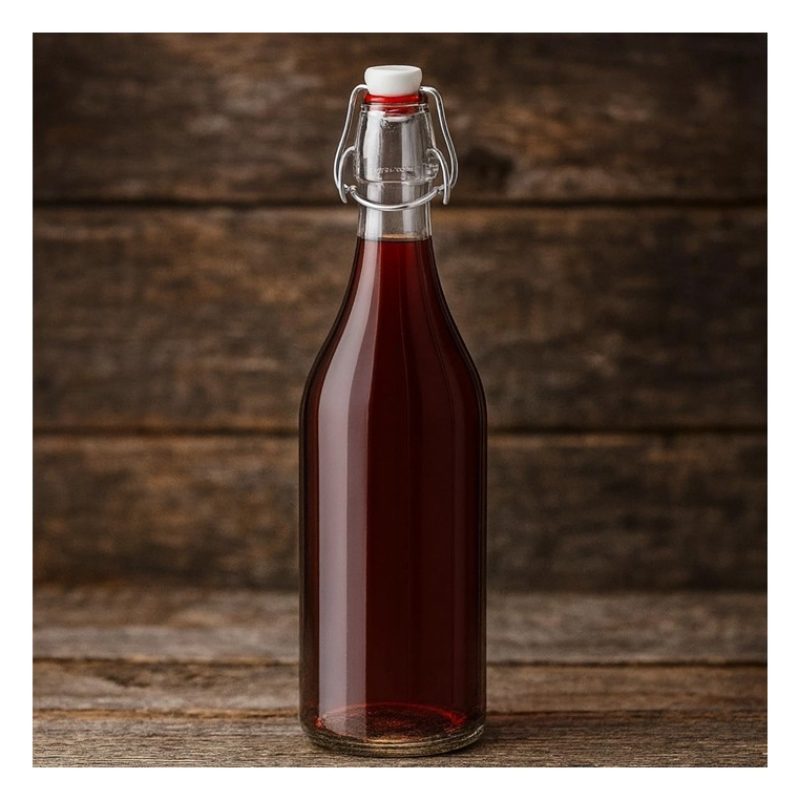Bottiglia costolata in vetro acqua liquore vino da 500ml tappo erme...