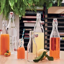 Bottiglia costolata in vetro acqua liquore vino da 500ml tappo ermetica 12 pezzi