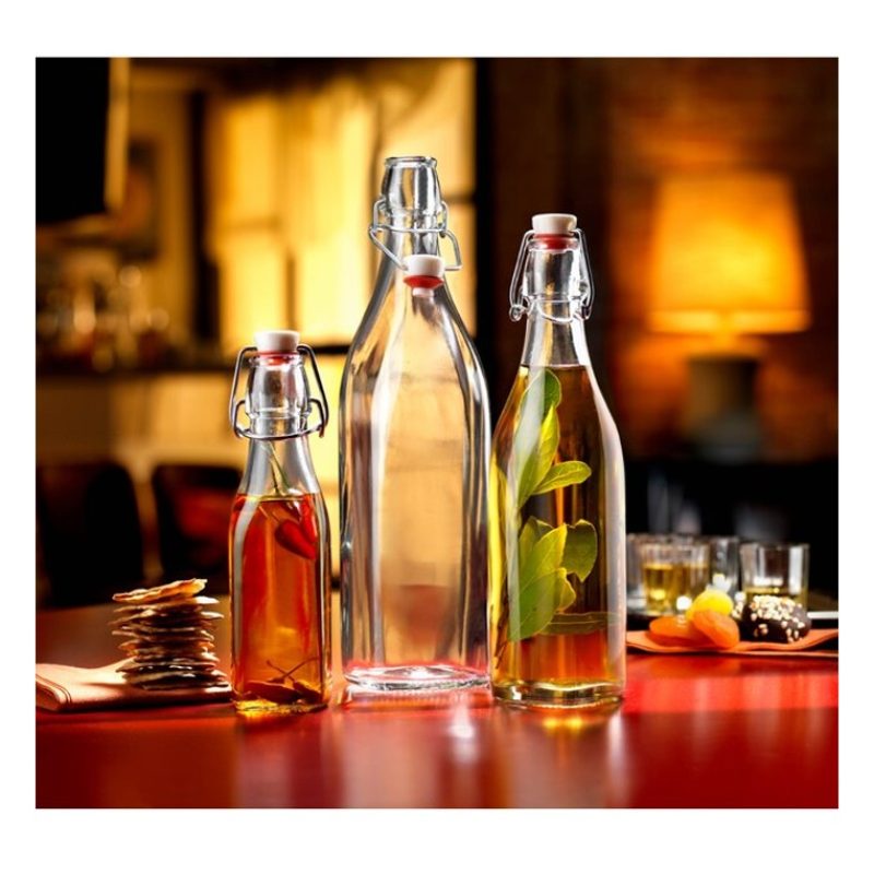 Bottiglia in vetro per acqua liquore vino olio da 250ml tappo ermet...
