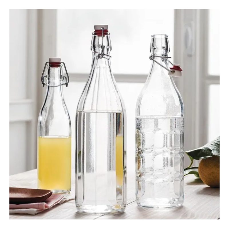 Bottiglia in vetro per acqua liquore vino olio da 250ml tappo ermet...