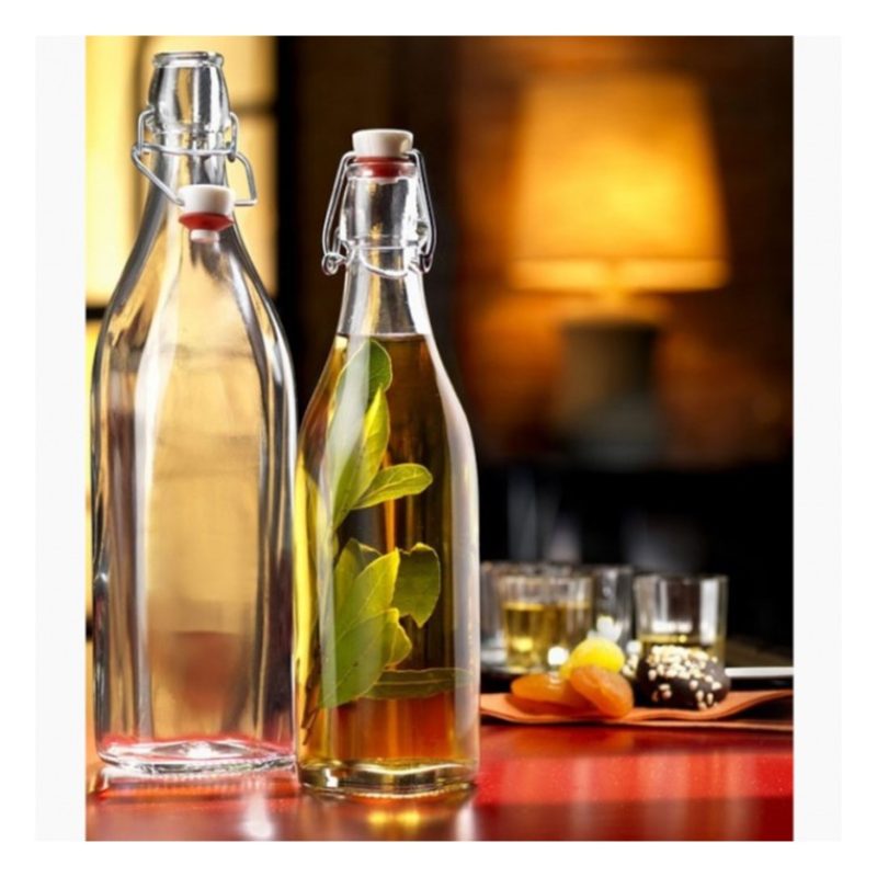 Bottiglia in vetro per acqua liquore vino olio da 250ml tappo ermet...