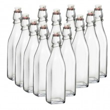 Bottiglia in vetro per acqua liquore vino olio da 500 ml tappo ermetica 12 pezzi