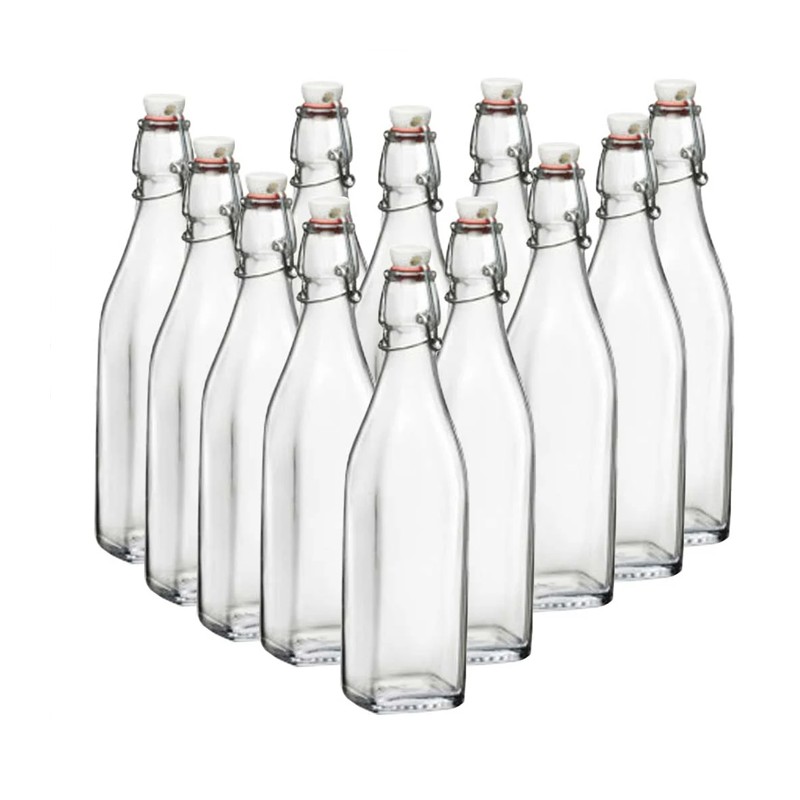 Bottiglia in vetro per acqua liquore vino olio da 500 ml tappo ermetica 12 pezzi