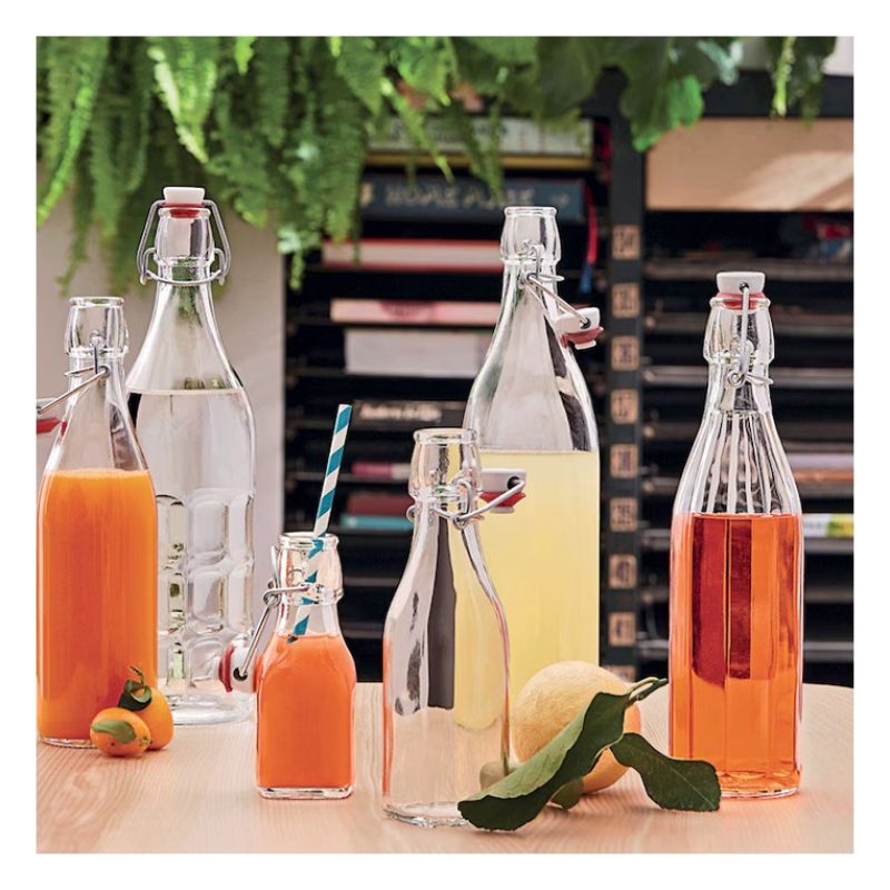 Bottiglia in vetro per acqua liquore vino olio da 500 ml tappo erme...