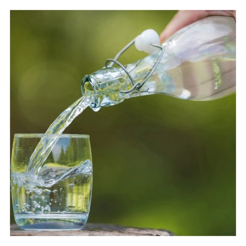 Bottiglia costolata in vetro acqua liquore vino 1litro tappo ermeti...
