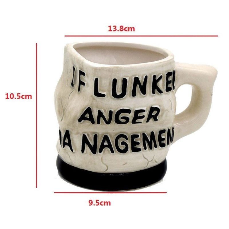 Tazza gigante big boss mug colazione caffè americano nera ceramica grande capo