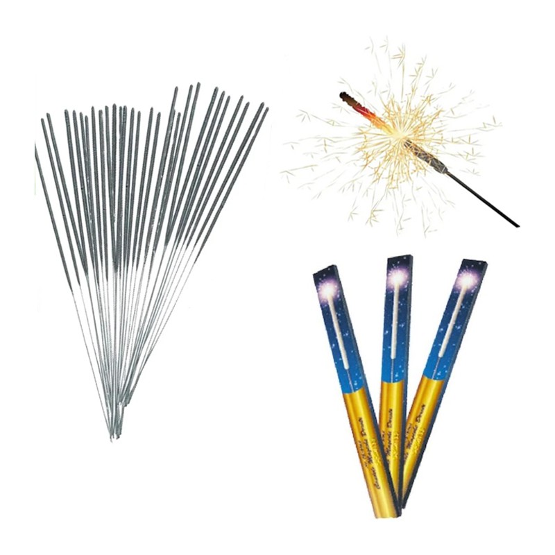 100 Scintille 37 cm stelline bastoncino luminoso fontanine matrimonio capodanno 