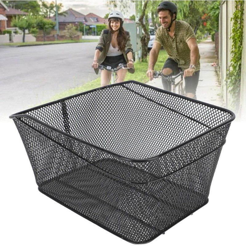 Cestino posteriore rettangolare bicicletta cesto bici ferro nero 40x33x20 robust