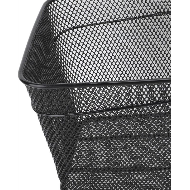Cestino posteriore rettangolare bicicletta cesto bici ferro nero 40...