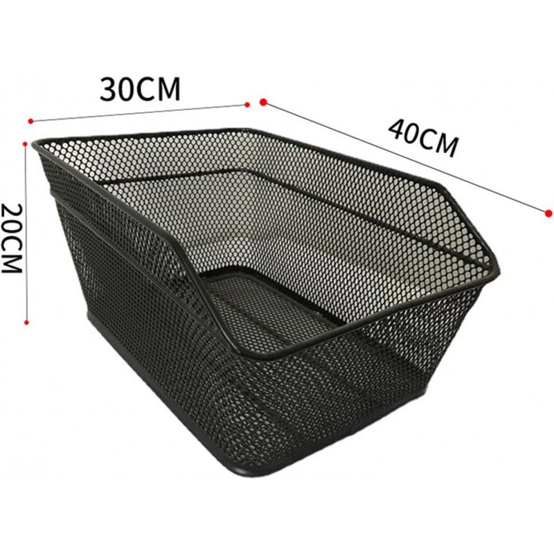 Cestino posteriore rettangolare bicicletta cesto bici ferro nero 40...