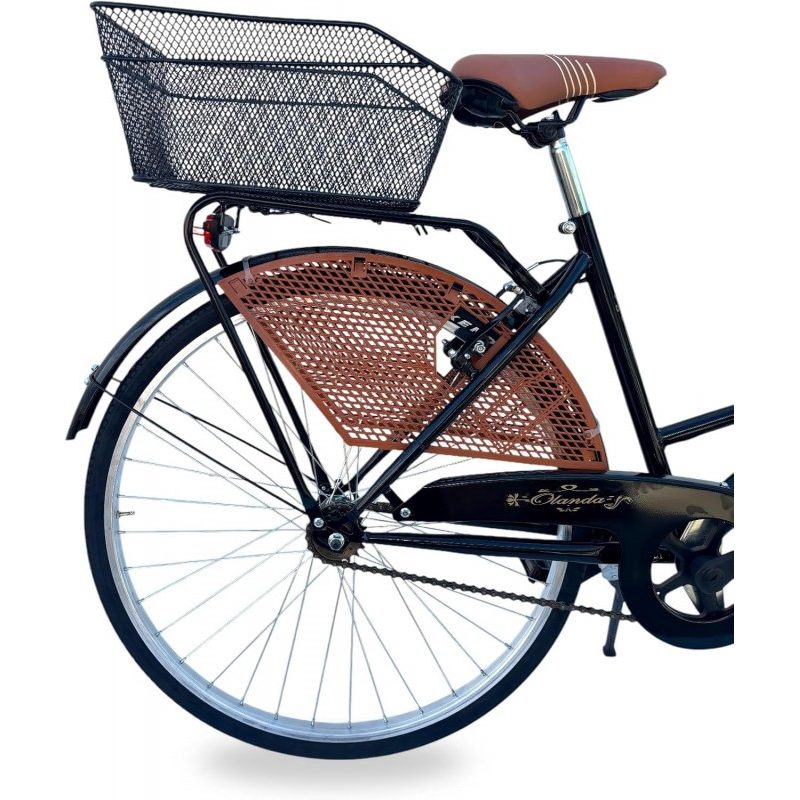 Cestino posteriore rettangolare bicicletta cesto bici ferro nero 40...